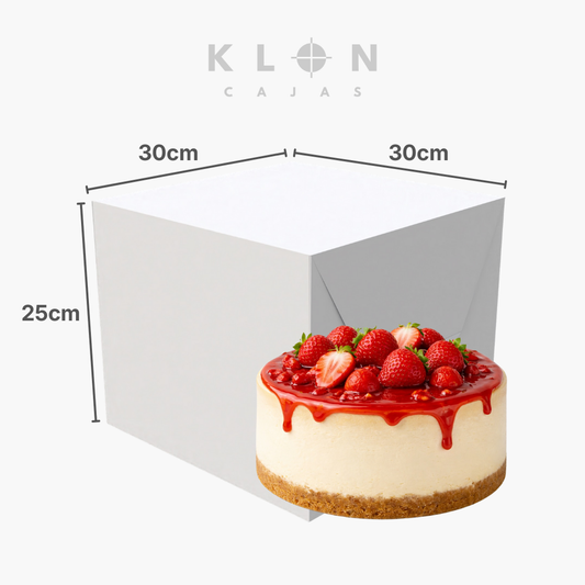 Caja para pastel una sola pieza 30x30x25 cm